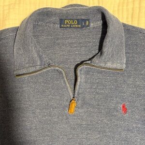 Polo Ralph Lauren men's cotton quarter-zip sweater in blue